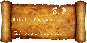 Balajti Mariann névjegykártya